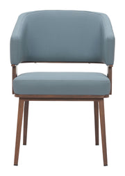 Poise Dining Chair Azure Gray & Walnut