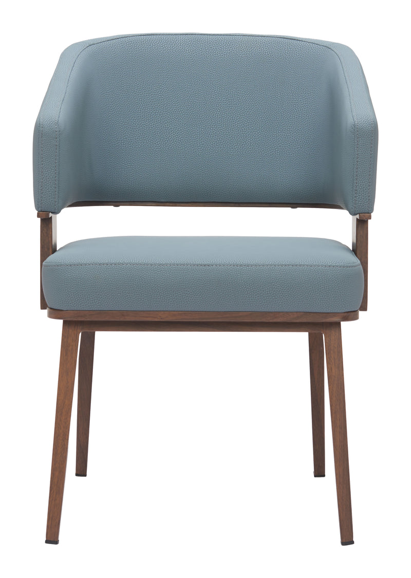 Poise Dining Chair Azure Gray & Walnut