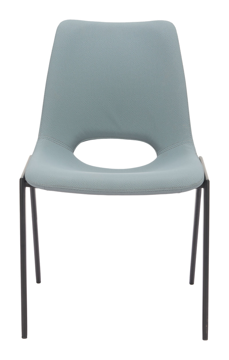 Desi Armless Dining Chair (Set of 2) Azure Gray