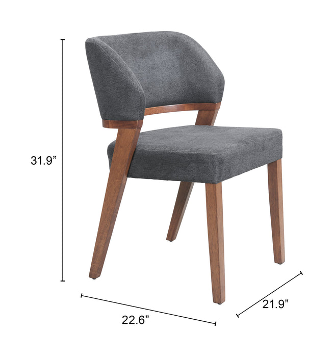 Sunobu Dining Chair (Set of 2) Azure Gray & Walnut