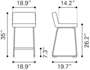 Pago Counter Stool (Set of 2) Brown