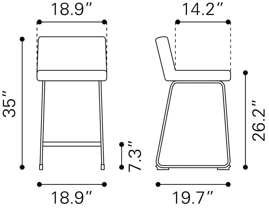 Pago Counter Stool (Set of 2) Brown