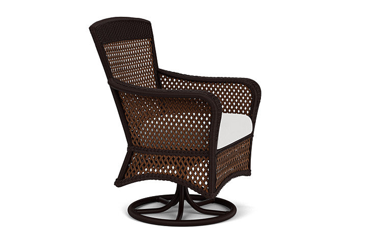 Grand Traverse Swivel Dining Armchair in Caramel Finish