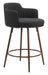Kono Swivel Counter Stool (Set of 2) Black & Walnut