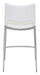 Ace Counter Stool (Set of 2) White & Silver