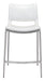Ace Counter Stool (Set of 2) White & Silver