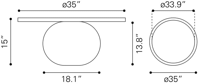 Savona Coffee Table White & Whitewashed