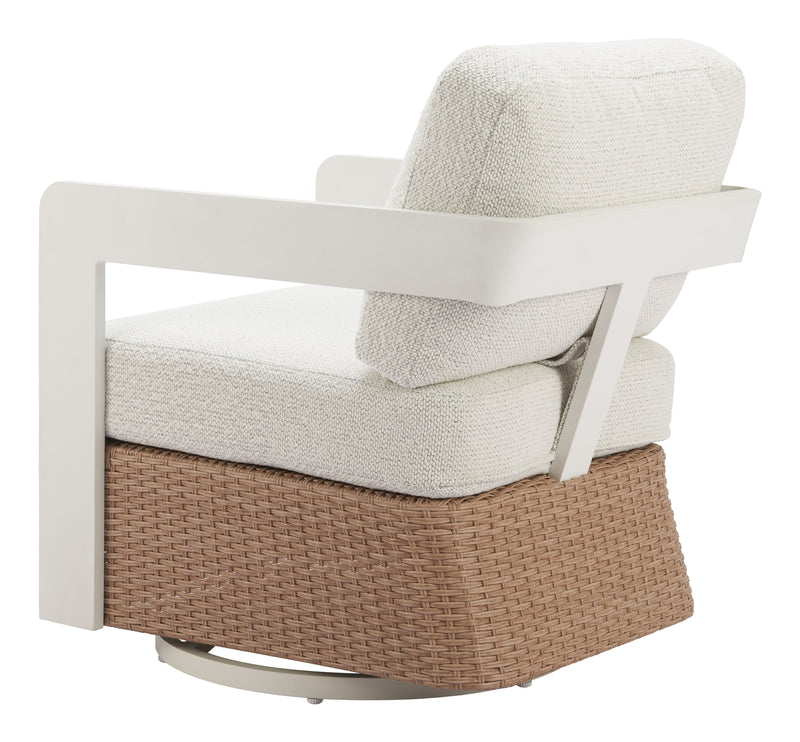 Gelo Swivel Chair White & Brown
