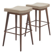 Divat Counter Stool (Set of 2) Beige & Walnut