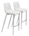 Magnus Barstool (Set of 2) White & Silver