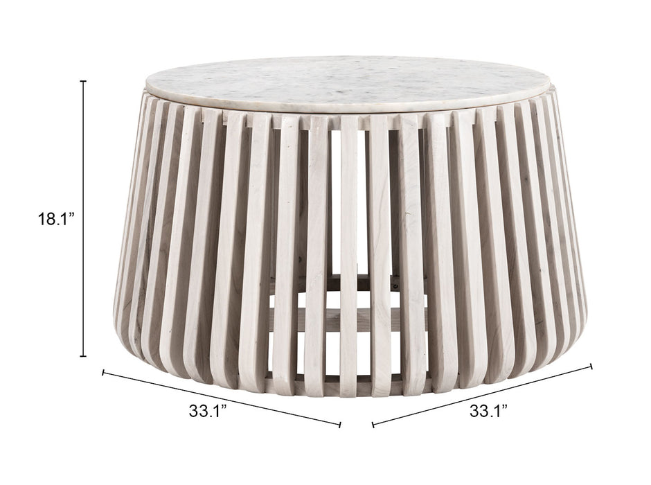 Cyprus Coffee Table White & Whitewashed