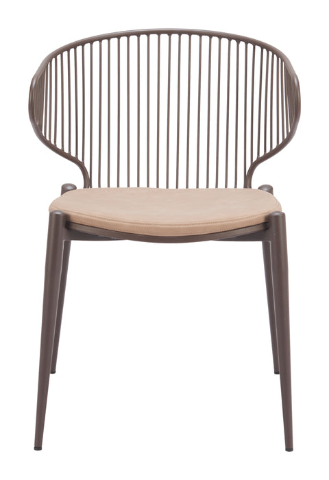 Silues Dining Chair (Set of 2) Taupe & Brown