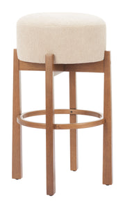 Nade Barstool (Set of 2) Beige & Walnut