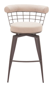 Saku Swivel Barstool Beige & Brown