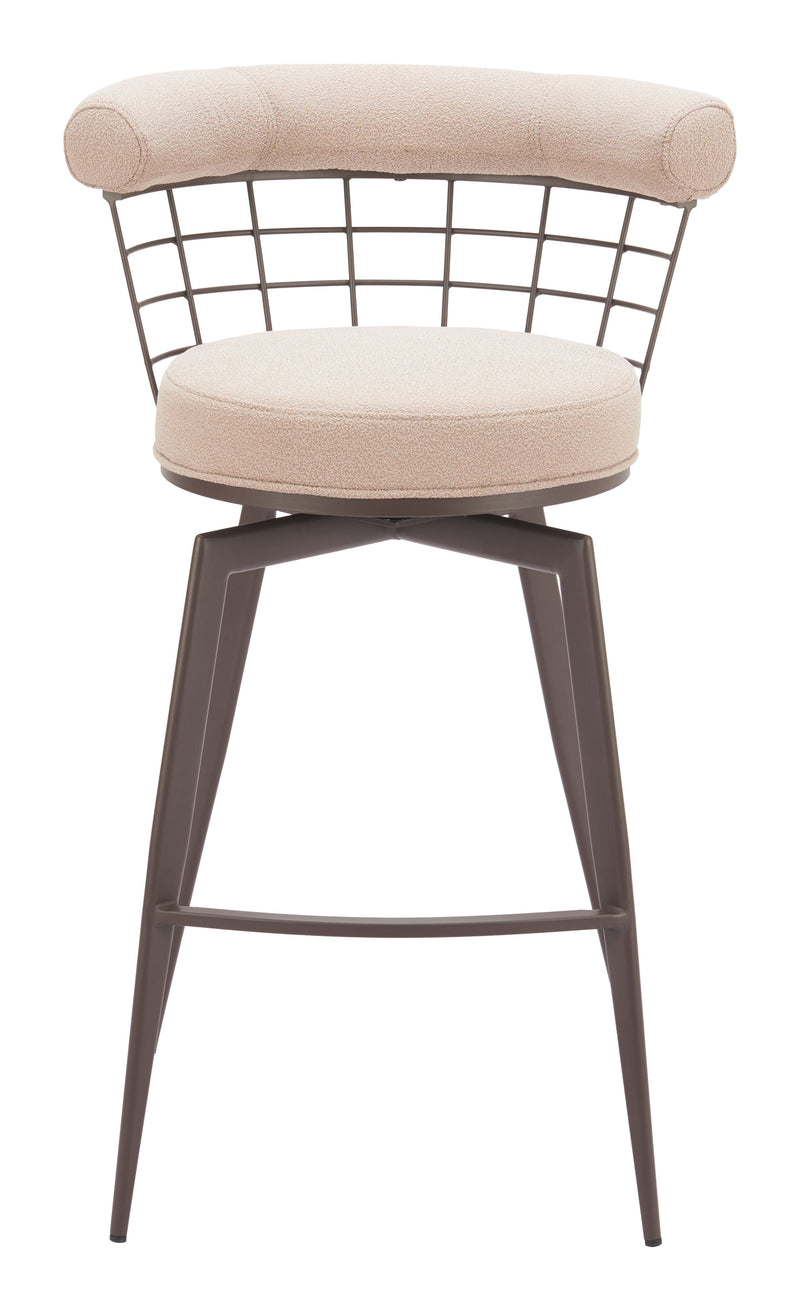 Saku Swivel Barstool Beige & Brown