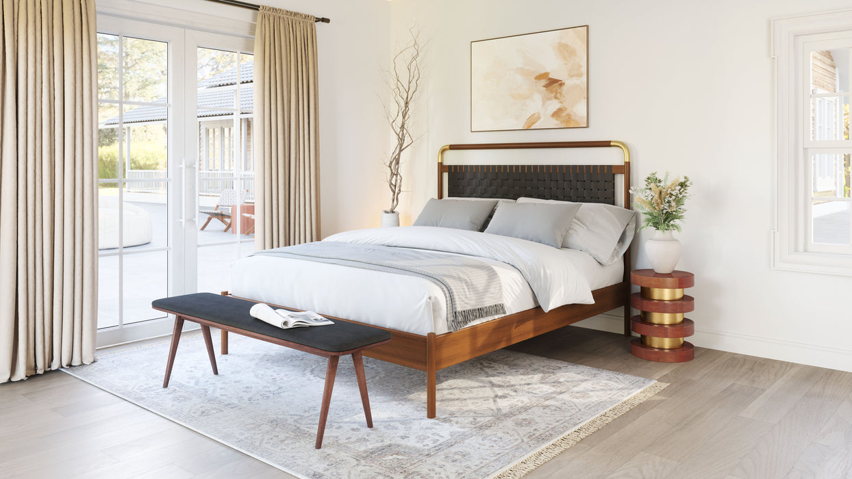 Kazwali Bench Black & Walnut