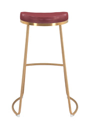 Bree Barstool (Set of 2) Burgundy & Gold