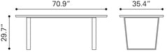 Atlas Dining Table White & Silver