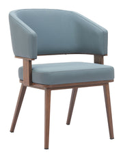 Poise Dining Chair Azure Gray & Walnut