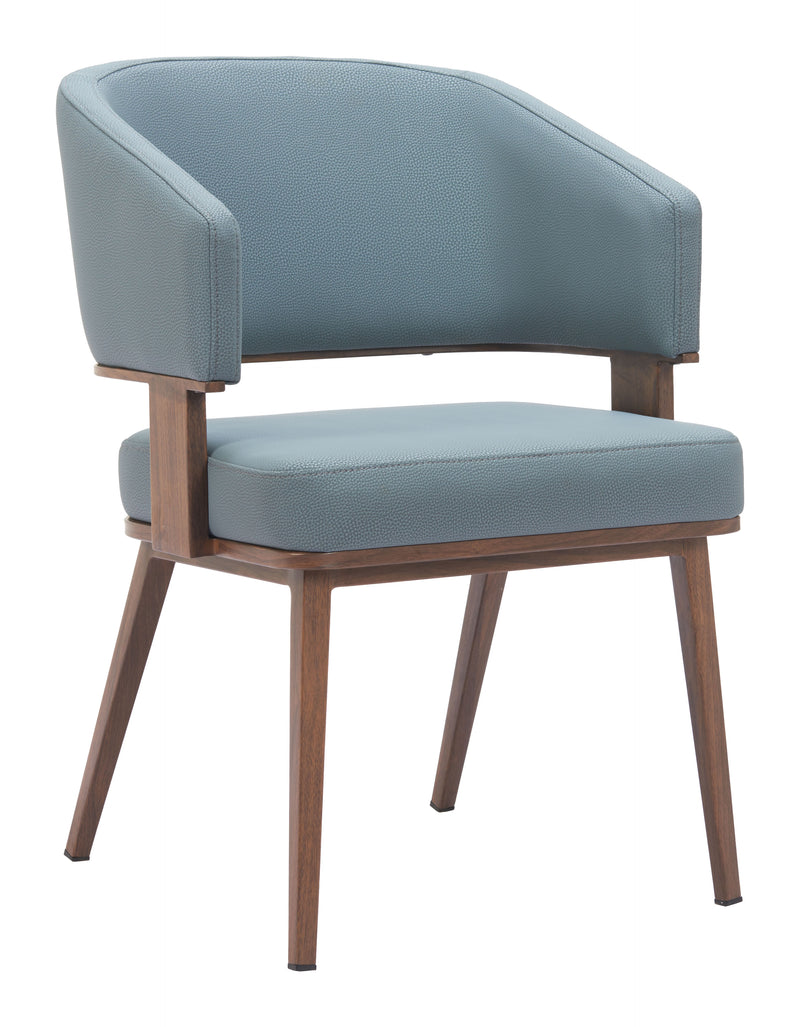 Poise Dining Chair Azure Gray & Walnut