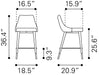 Piccolo Counter Stool Gray