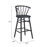 Stenger Barstool (Set of 2) Black