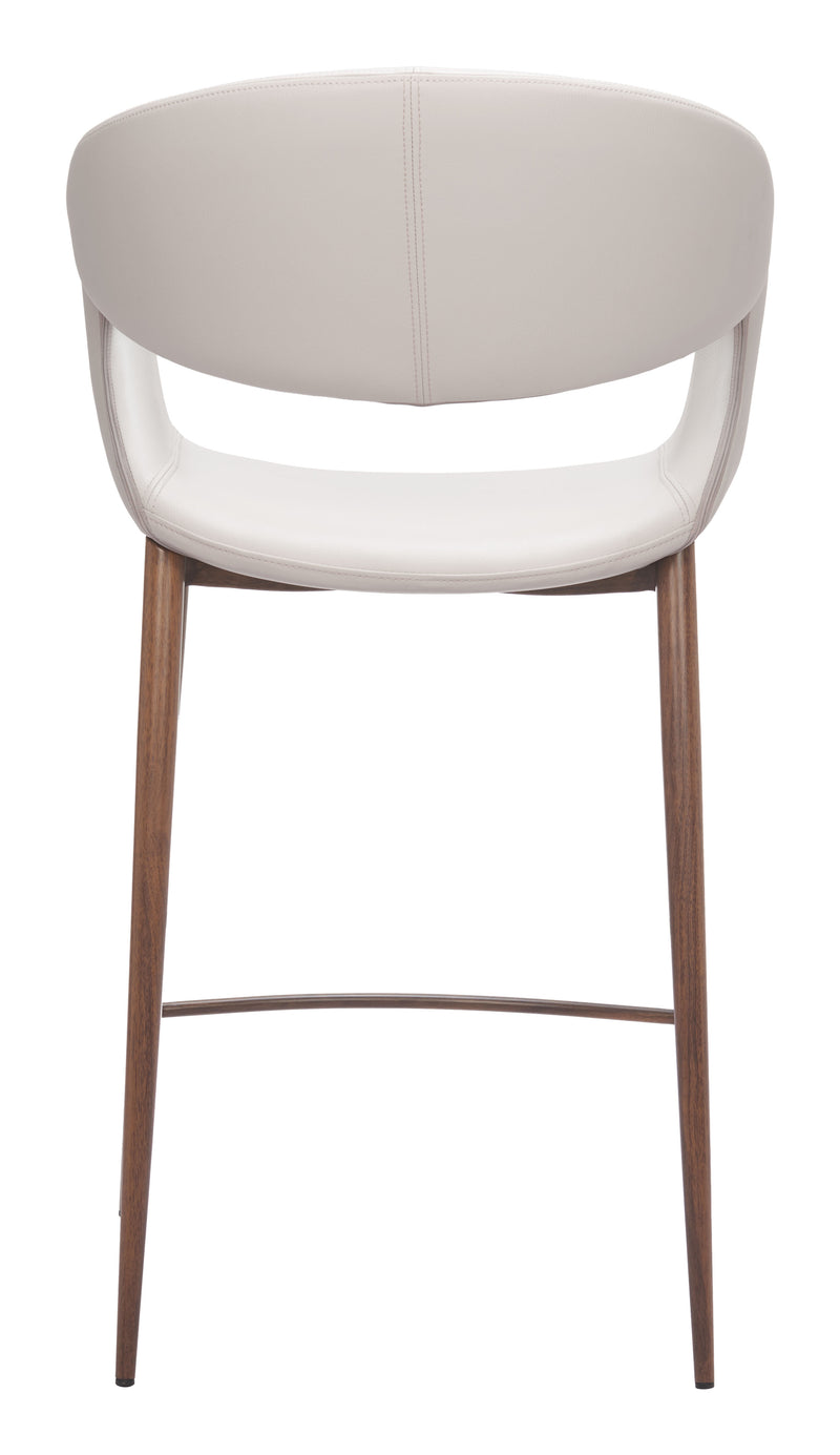 Limay Counter Stool Beige & Walnut