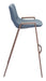 Desi Barstool (Set of 2) Azure Gray & Walnut