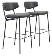 Charon Barstool (Set of 2) Vintage Black