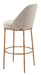 Nordhavn Swivel Barstool Beige & Gold