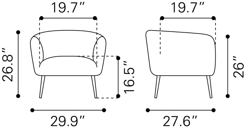 Deco Accent Chair Gray