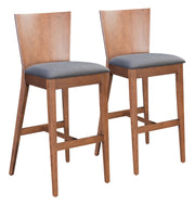 Ambrose Barstool (Set of 2) Walnut & Dark Gray