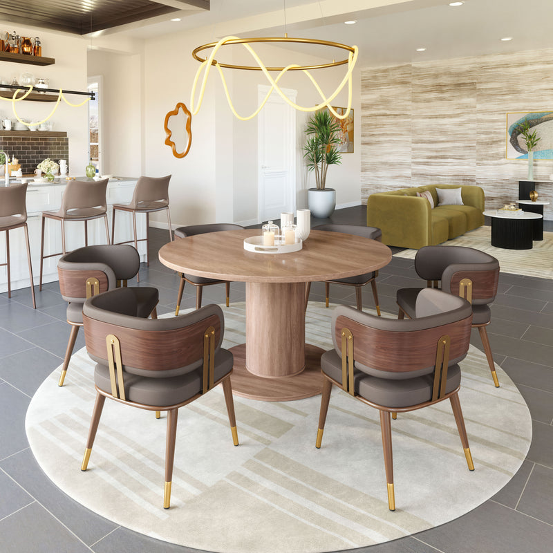 Brew Dining Chair Brown & Walnut