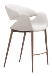 Limay Counter Stool Beige & Walnut
