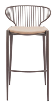 Silues Barstool (Set of 2) Taupe & Brown