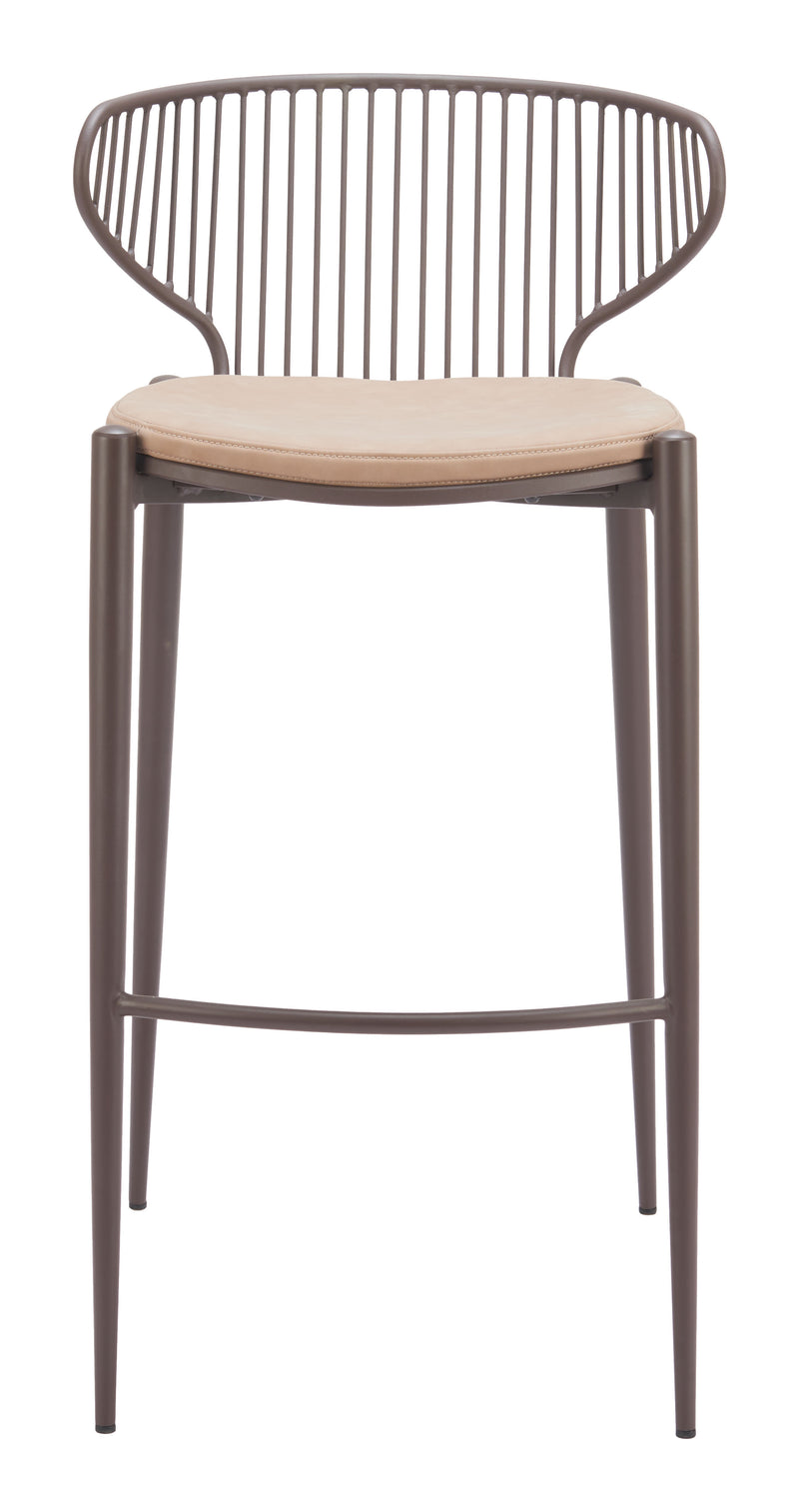 Silues Barstool (Set of 2) Taupe & Brown