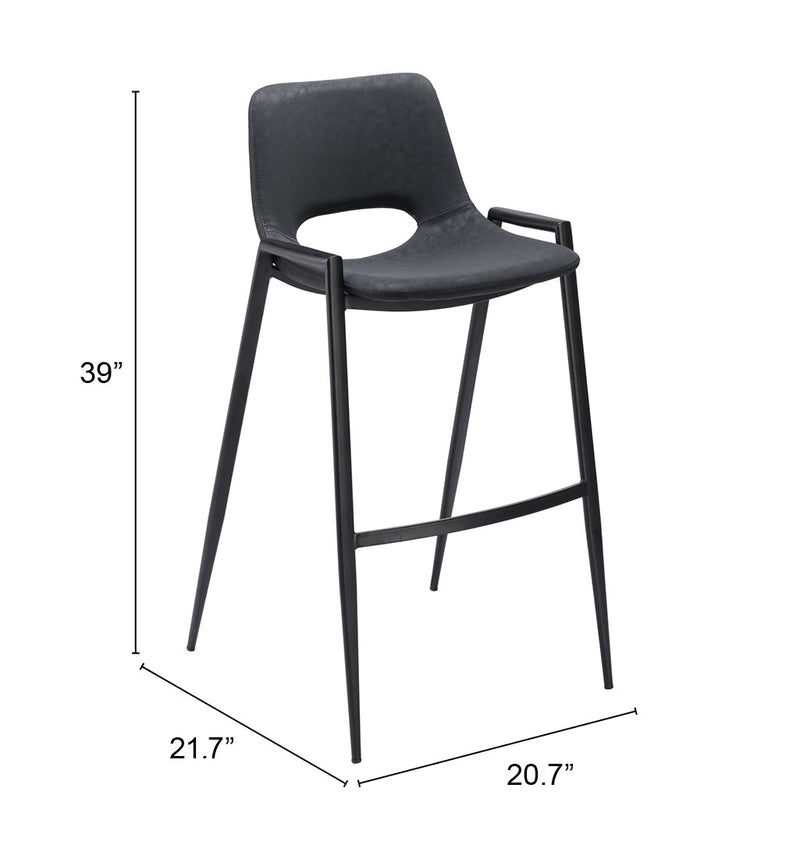 Desi Barstool (Set of 2) Black