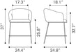 Essen Counter Stool Black & Bronze