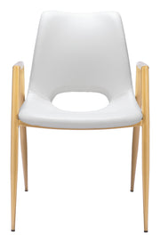 Desi Dining Chair (Set of 2) White & Gold