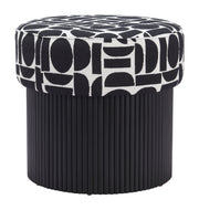 Boto Storage Ottoman Black & White