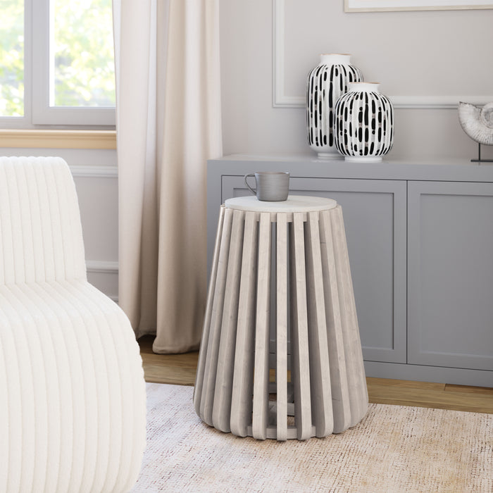 Cyprus Side Table White & Whitewashed