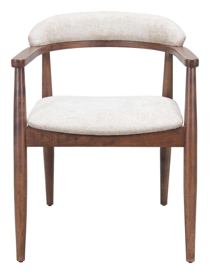 Goka Dining Chair Beige & Walnut