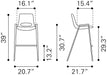 Desi Barstool (Set of 2) Azure Gray & Walnut