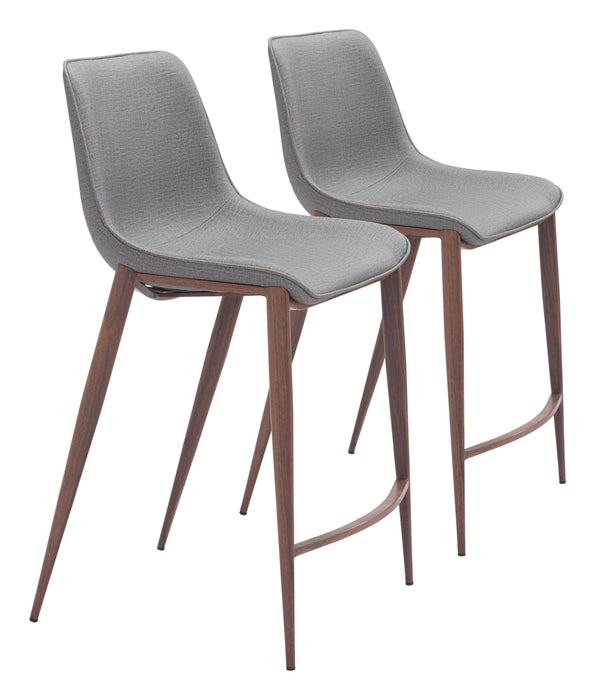 Magnus Counter Stool (Set of 2) Slate Gray & Walnut