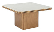 Cher Coffee Table White & Brass