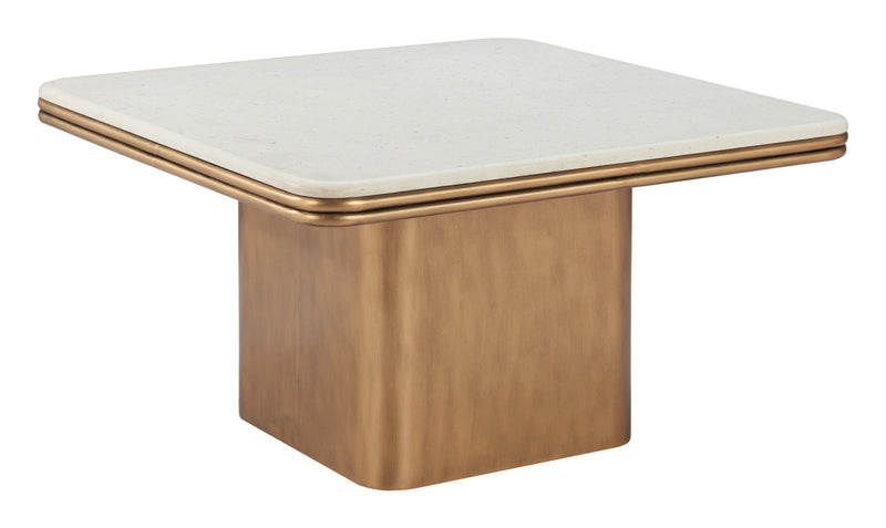 Cher Coffee Table White & Brass