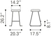 Bree Counter Stool (Set of 2) Burgundy & Gold