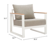Welt Armchair Taupe & White