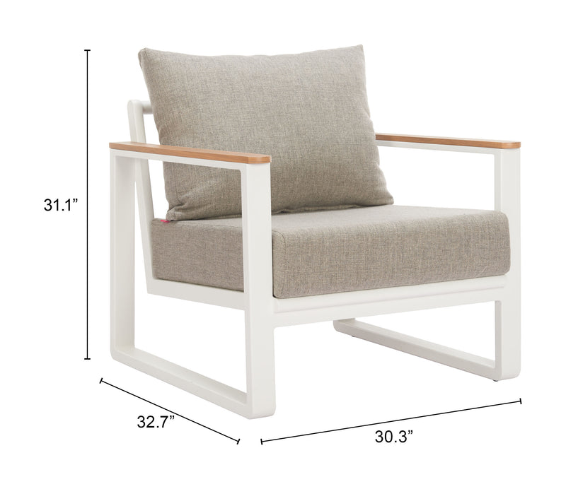 Welt Armchair Taupe & White