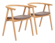 Peker Dining Chair (Set of 2) Brown & Natural